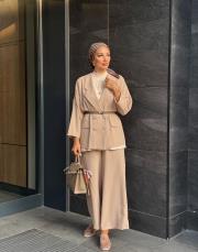 çeketli günlük takım krem