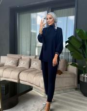 kolu taşlı şık takım lacivert 2