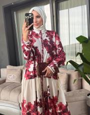 keten elbise bordo 2