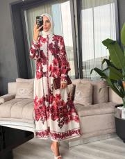 keten elbise bordo 3