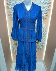 prenses taşlı elbise mavi 2