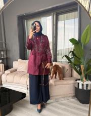 boncuklu gömlek bordo 2