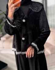 tüllü taşlı ithal hırka siyah 4