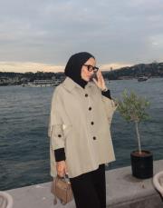 yelek görünümlü trenç su yeşili