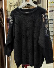 omuzdan  boncuk detaz kazak siyah 2