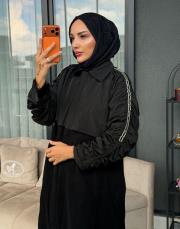 kadife  trenç siyah 2