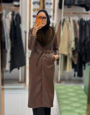 deri kürklü trenç kahve