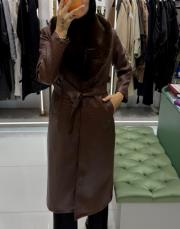 deri kürklü trenç kahve 2