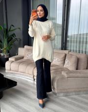 omzu boncuk kazak ekru 2