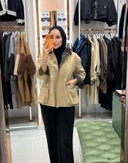 fermuarlı kısa trenç taba 2