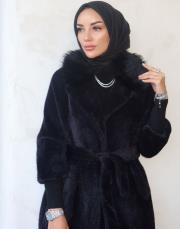 alpaka uzun kürk marşetli siyah