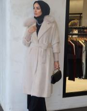 alpaka uzun kürk marşetli bej 2