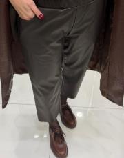 deri havuç pantolon kahve