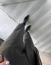 deri havuç pantolon siyah 2