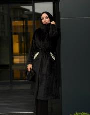 premium kürk belden oturtmalı siyah