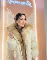 kolu bölümlü şişme mont ekru 2