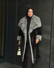 çift reng ağır kürk antrasit siyah