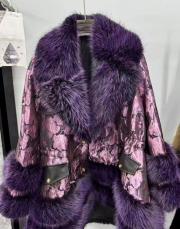 desenli kürk detay panço mor siyah 2