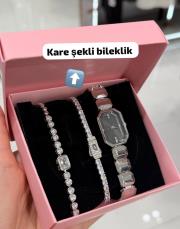 kare şekli bileklik gümüş