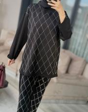 baklava desen taş takım siyah