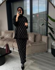 baklava desen taş takım siyah 2