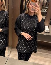 baklava desen taş takım siyah 3