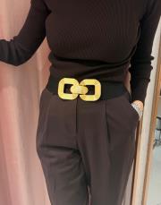 lastik kemer kare model siyah gold