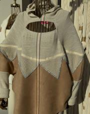 panço görünümlü triko takım bej