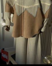 panço görünümlü triko takım bej 3