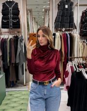 büzgülü kadife badi bordo