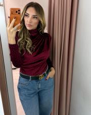 büzgülü kadife badi bordo 2