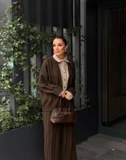 kaşe detay triko kahve