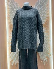 örme detay triko takım antrasit