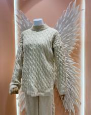 örme detay triko takım bej 2