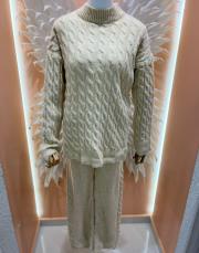 örme detay triko takım bej 3