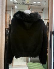 hırka kapşonlu kürklü siyah 2