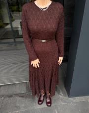 dantel elbise kahve 3