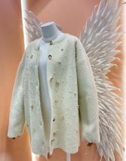 taşlı incili angora hırka ekru 3