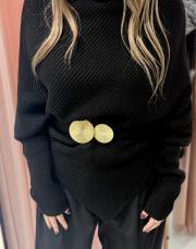 asımetrik boğazlı kazak siyah 3