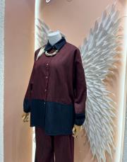 iki renkli gömlek takım bordo lacivert 3