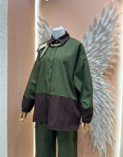 iki renkli gömlek takım yeşil kahve 3