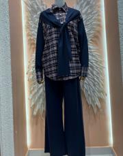 çizgili gömlek takım lacivert