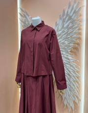 gömlek takım etek bordo 3