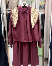 gömlek takım etek bordo 4