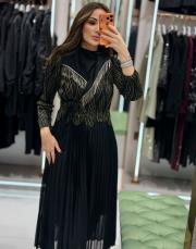 püskül elbise siyah gold 2