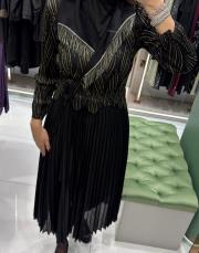 püskül elbise siyah gold 3