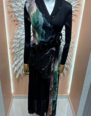 renkli ithal elbise siyah renkli 3