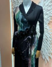 renkli ithal elbise siyah renkli 4