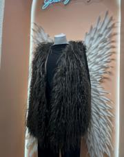 kılçıklı kürk yelek acı kahve 2