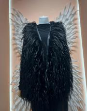 kılçıklı kürk yelek siyah 2